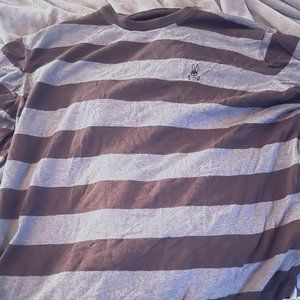 Psycho Bunny Black & Grey Stripped Long-Sleeve T